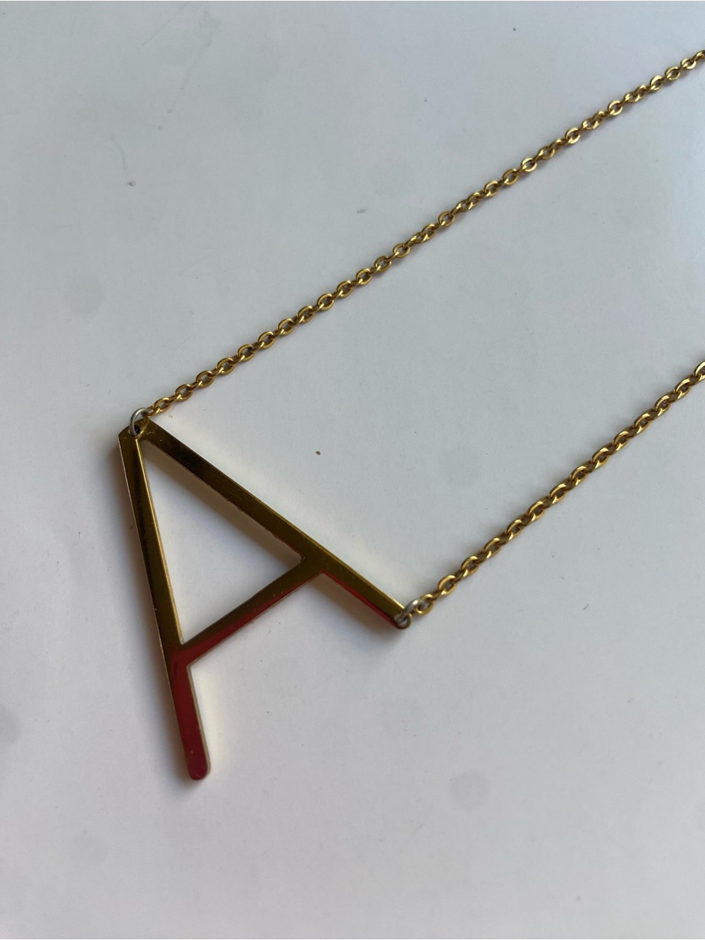 Gold Letter Pendant Necklace “A”: clean girl, classic, midcentury modern